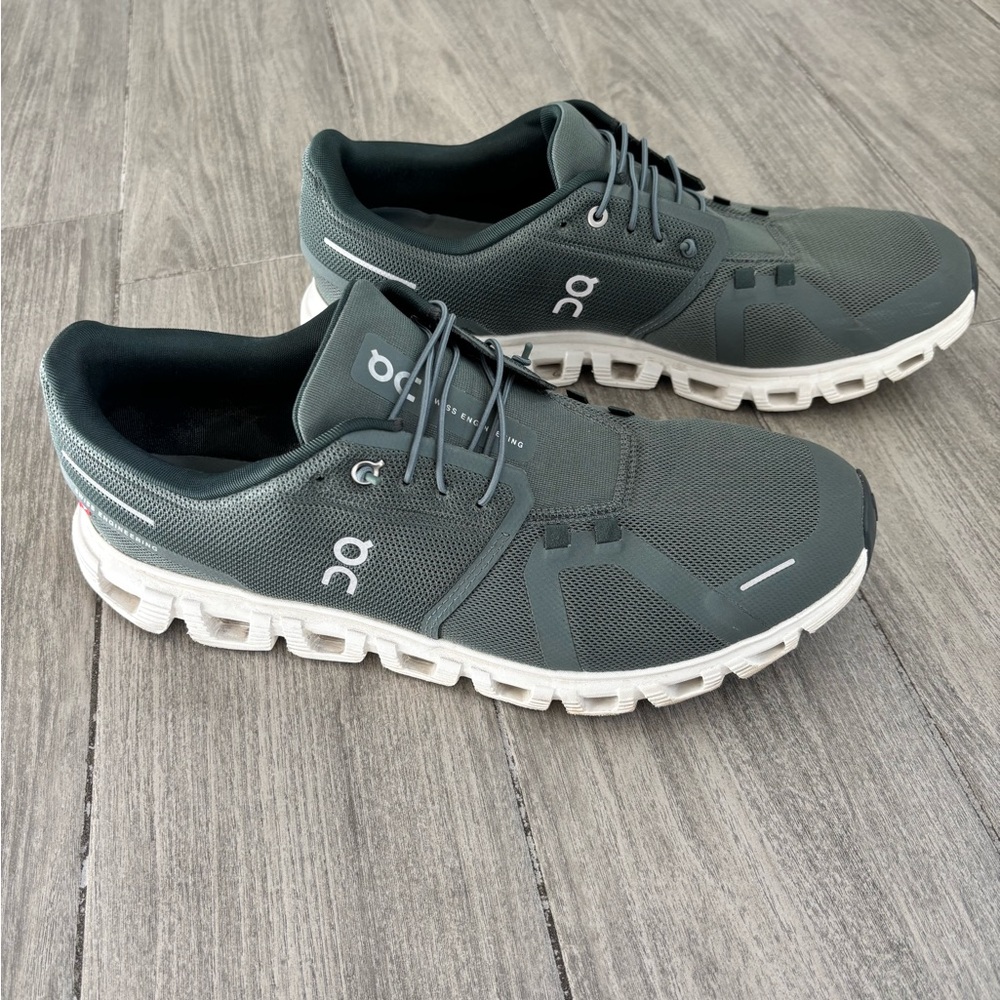 On Men's Cloud 6 Shoes - Evergreen & White Sz 12